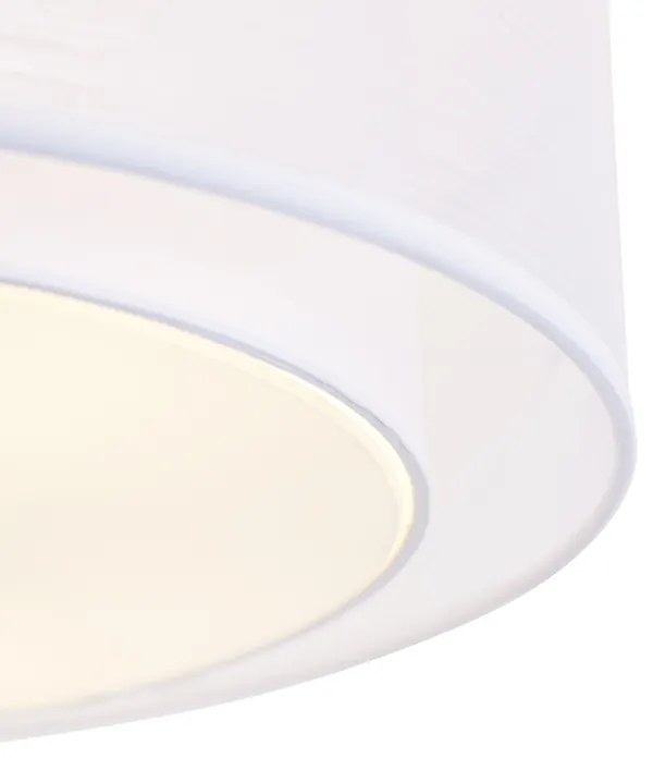 Nowoczesna lampa sufitowa biała 50 cm 3-światła - Drum Duo Nowoczesny Oswietlenie wewnetrzne