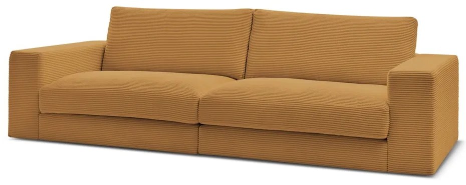 Musztardowa sztruksowa sofa 274 cm Leonard – Bobochic Paris
