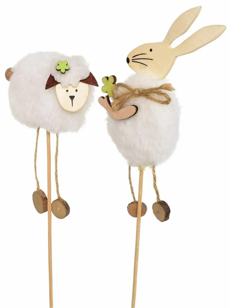 Zestaw ozdób do ciasta pluszowy królik i owieczka,2 szt., wys. 34 cm