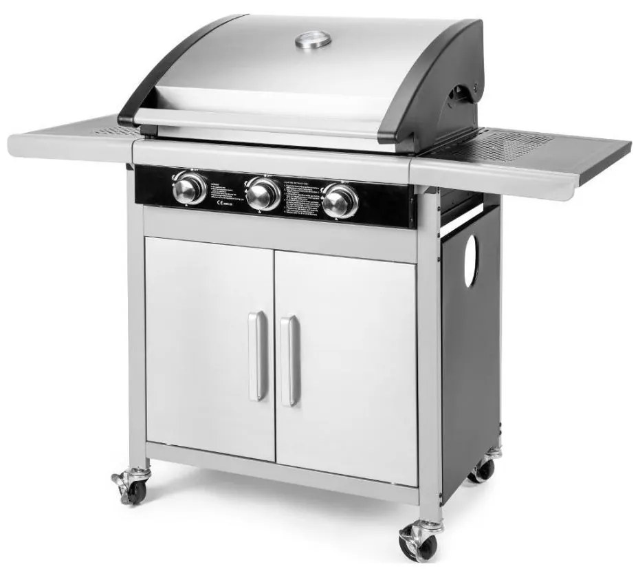 Fieldmann - Grill gazowy 3x palnik matowy chrom