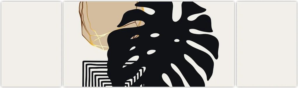 Obraz - Abstrakcja z tropikalnymi liśćmi N⁰2 (170x50 cm)