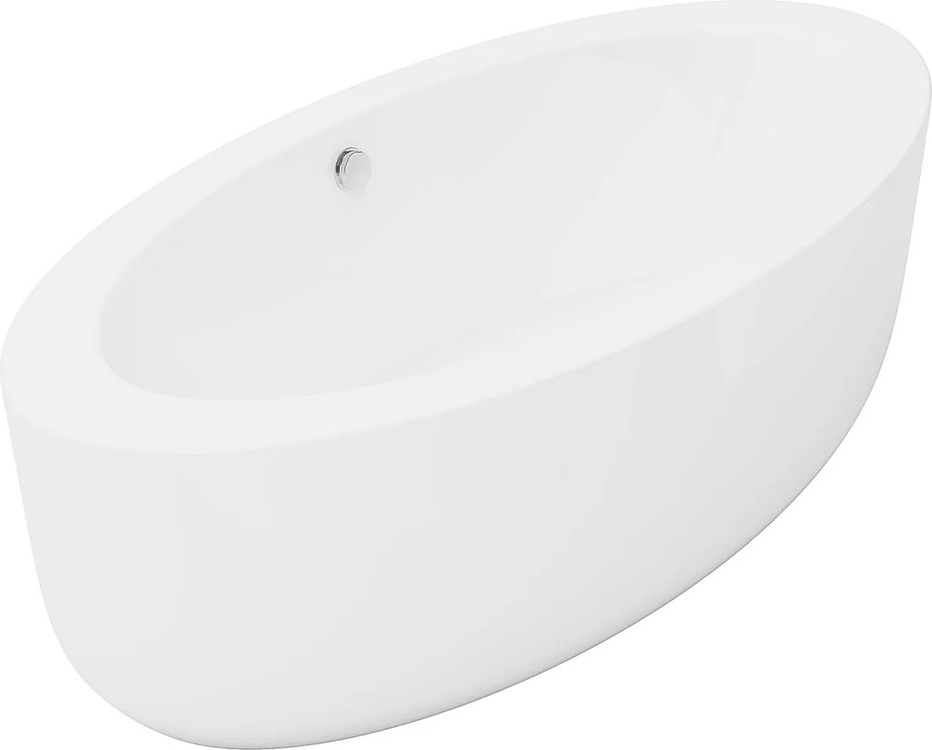 Wanna wolnostojąca owalna - 251 L - 185 x 90 x 58 cm - Biały - Akryl - MARMATI
