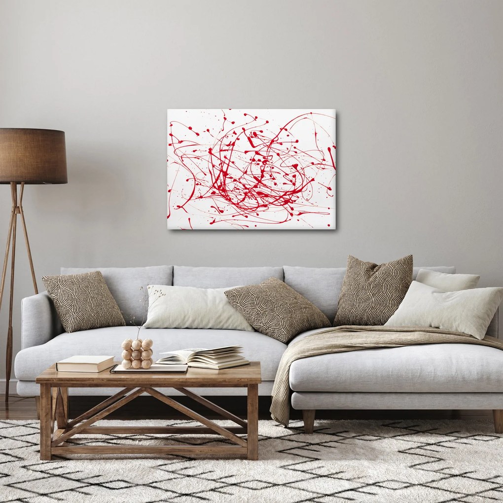 Obraz przy użyciu techniki drippingu (70x50 cm)