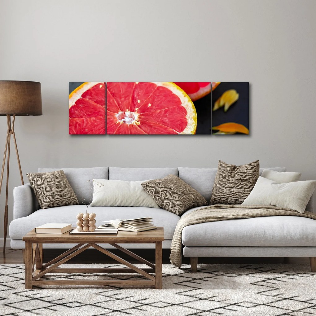 Obraz pokrojonych grejpfrutów (170x50 cm)