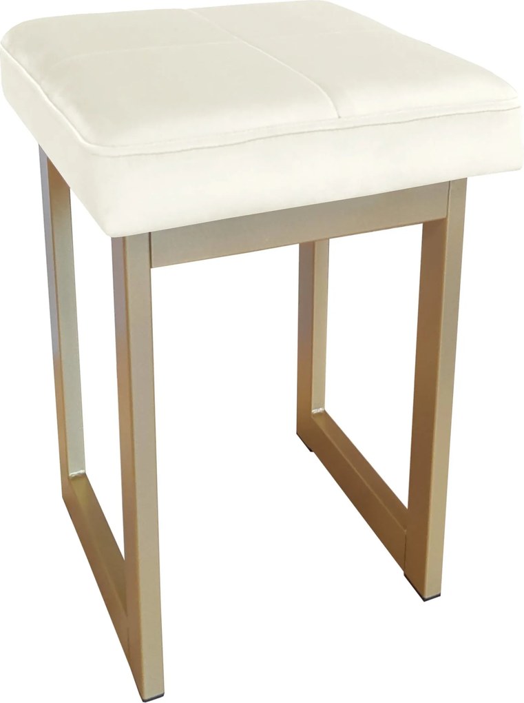 Taboret SOLID tkanina Welur stelaż metalowy STOŁEK LOFT : Kolor Stelaża - Złoty, Kolor tkaniny - VELVET - MG50, Typ tkaniny - Velvet, Wysokość - 60 cm