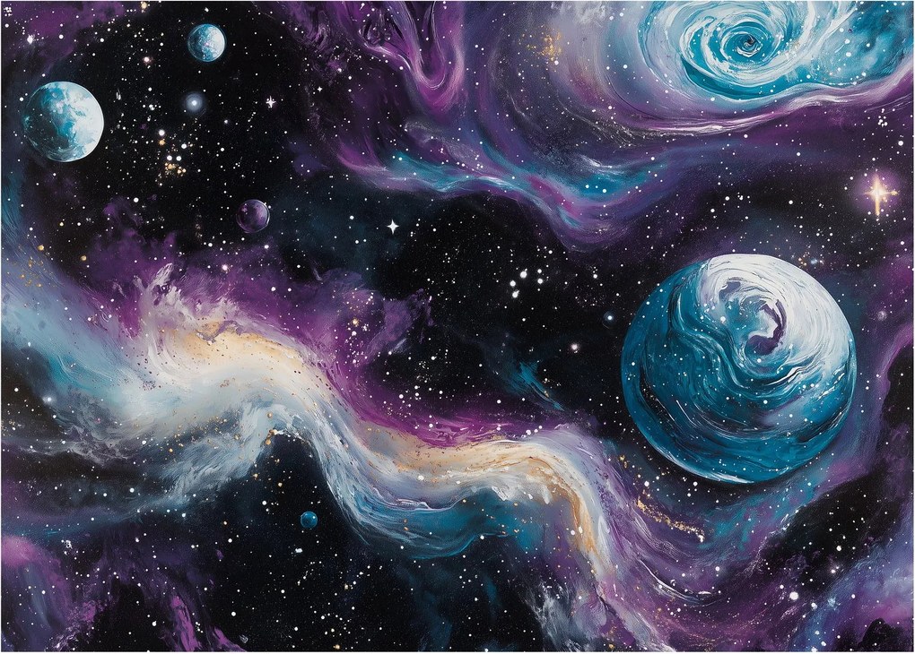 Obraz na szkle - Malowany wszechświat (70x50 cm)