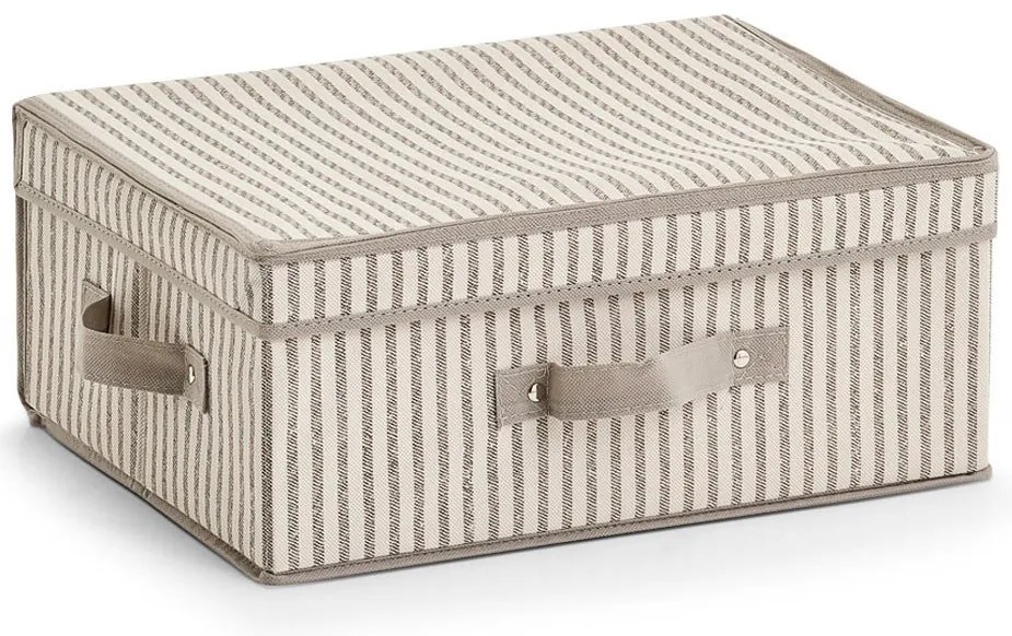 Składany pojemnik tekstylny z pokrywą, 38 x 29 x 16,5 cm, STRIPES