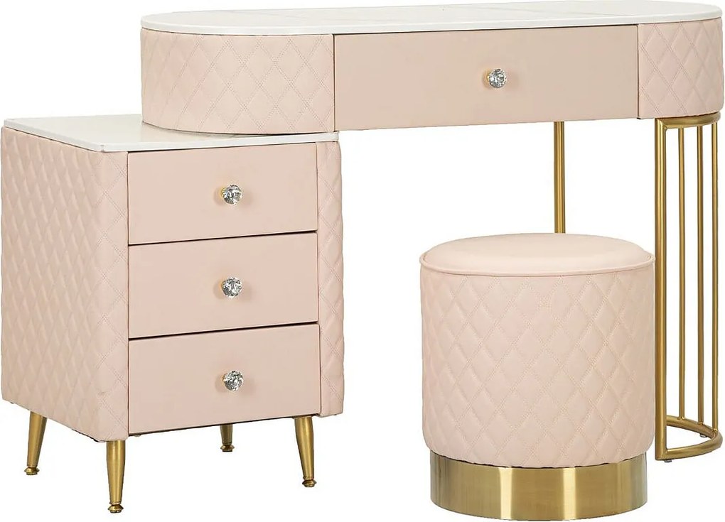 Konsola do Makijażu VKH22, Różowy, 120x40x75 cm, Kendra Home