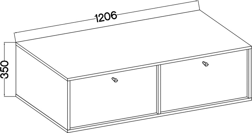Szafka RTV wisząca TORINO 120,6 cm do Salonu pod Telewizor - Odcienie beżu
