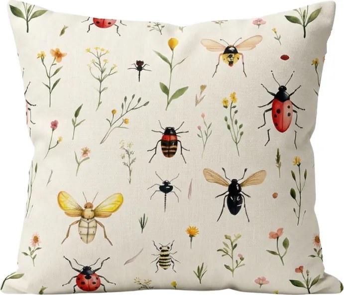 Polibawełniana poszewka na poduszkę INSECTA POLY 45x45 cm, kolorowa