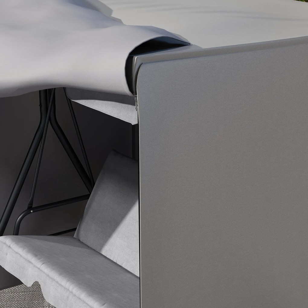 Outsunny Osłona na Huśtawkę Hollywood, odporna na rozdarcia, wodoodporna, pyłoszczelna, Poliester, 177 x 114 x 152 cm, Szary | Aosom PL