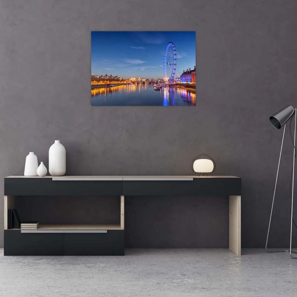 Obraz na szkle - London Eye (70x50 cm)
