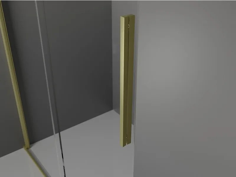 Mexen Velar ścianka prysznicowa rozsuwana Walk-in 80 x 200 cm, szron 8 mm, złota szczotkowana - 871-080-000-33-55