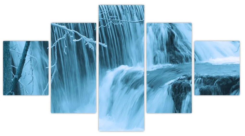 Obraz - lodowe wodospady (125x70 cm)