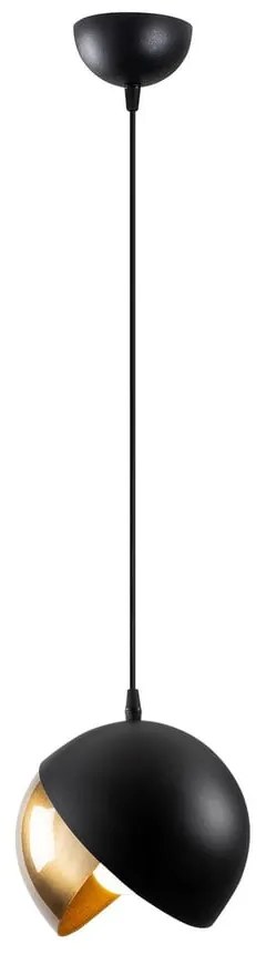 Lampa wisząca w czarno-złotym kolorze z metalowym kloszem ø 20 cm Berceste – Opviq lights