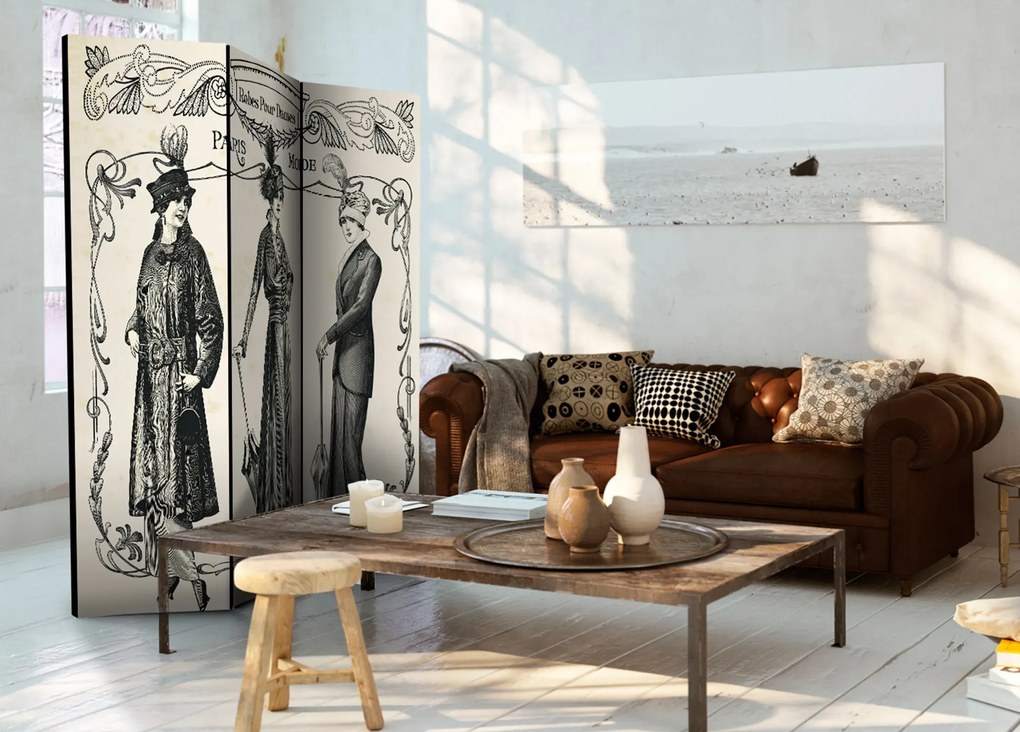 Parawan dwustronny Ludzie 135x172 cm 3-częściowy zielony ARTGEIST B