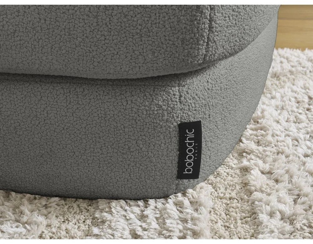 Ciemnoszary podnóżek z materiału bouclé Leonore – Bobochic Paris