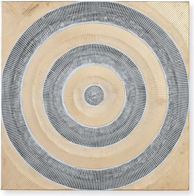 Tête de lit w kolorze złotym i brązowym z płyty MDF