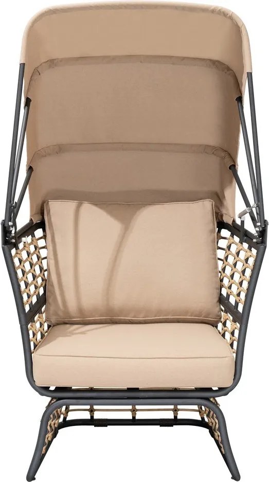 Beżowy metalowy fotel ogrodowy Paros – Garden Pleasure