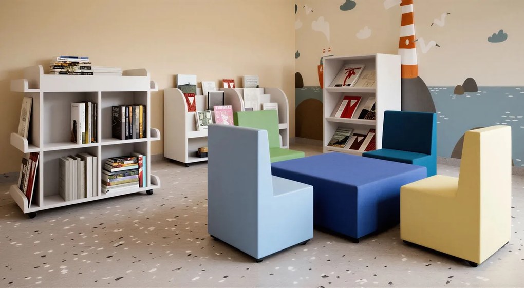 Mobilna biblioteczka dwustronna do przedszkola Smart, index KC-BM-2P-PD