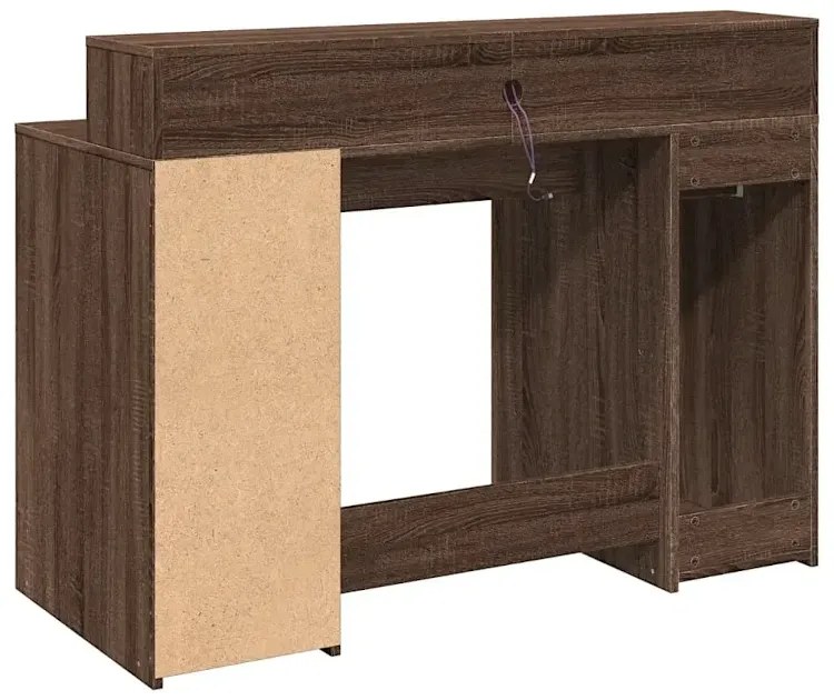 Biurko podświetlane 120 cm brązowy dąb - Duna