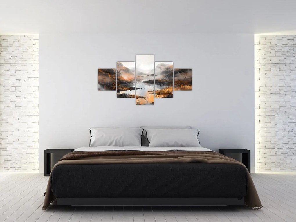 Obraz - Malowanie górskich krajobrazów (125x70 cm)