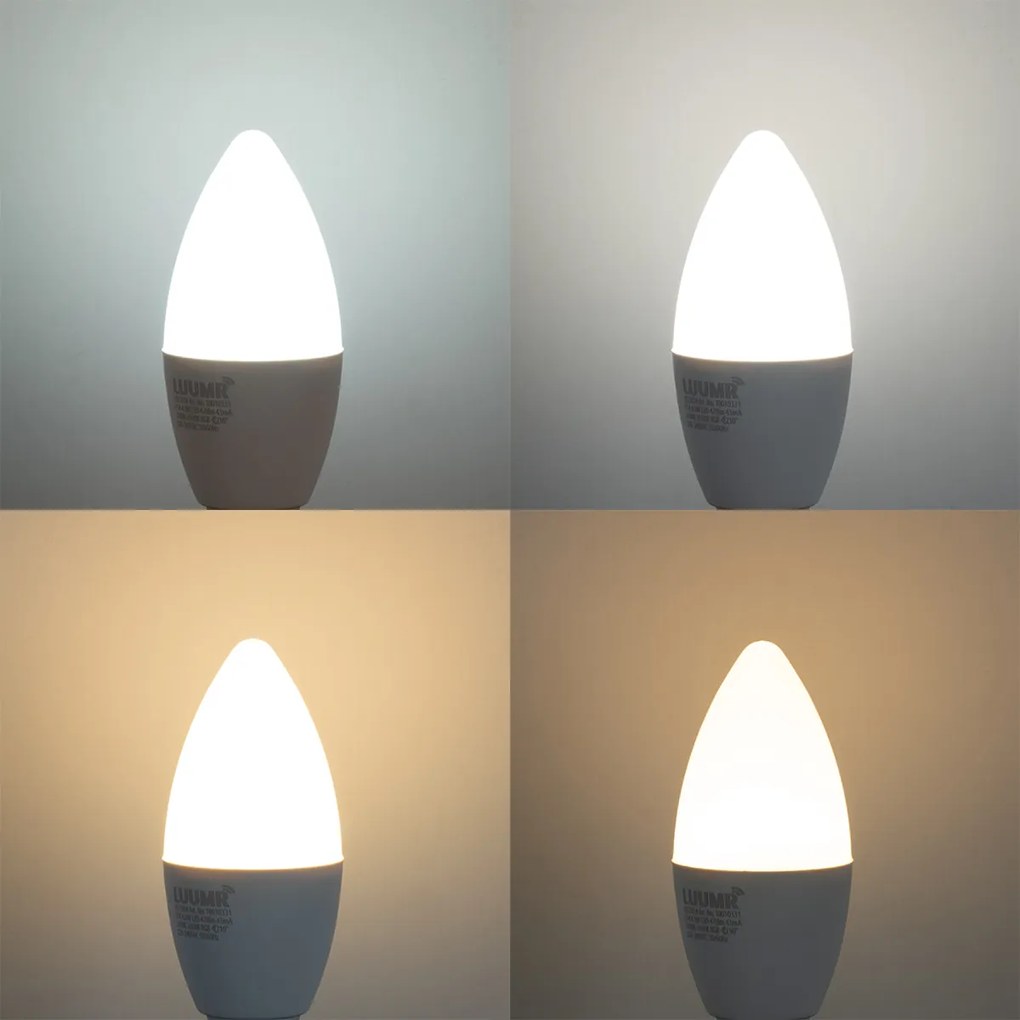 Zestaw 5 ściemnialnych żarówek LED E14 C37 Opal 4,9W 470 lm 2700-6500K