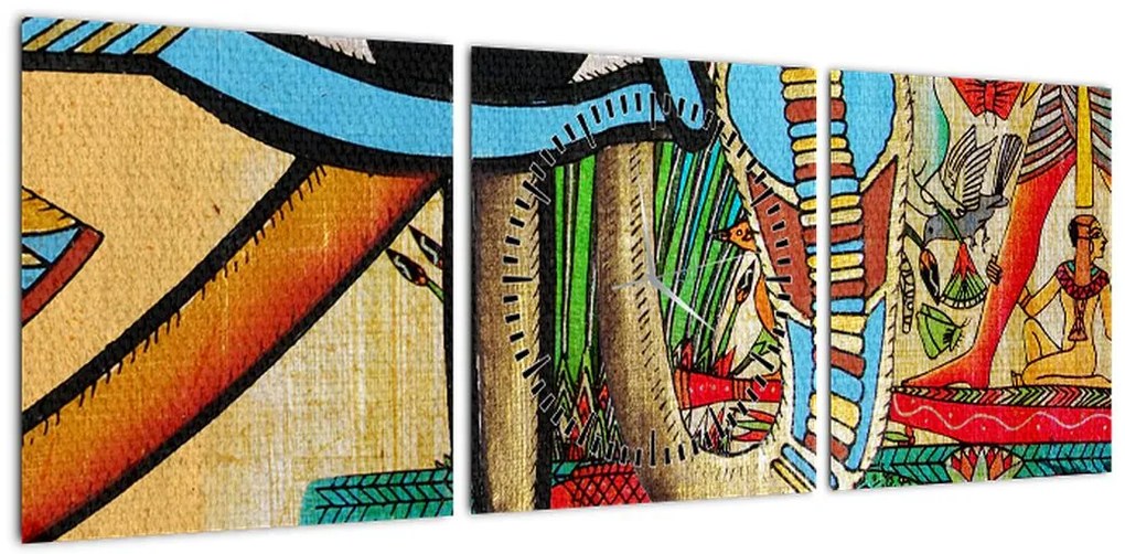 Obraz motywami egipskimi (z zegarem) (90x30 cm)