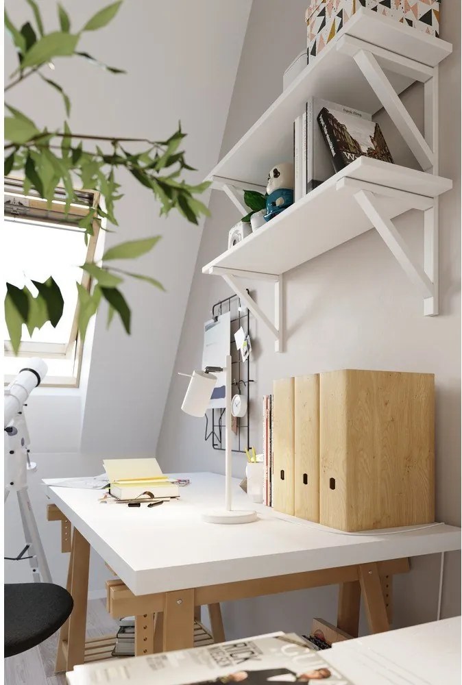 Biała metalowa lampa stołowa (wysokość 43 cm) Etna – Sollux