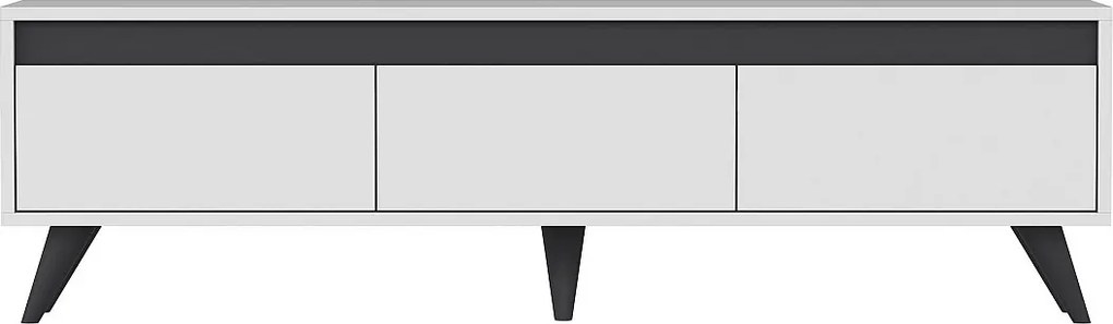 Stojak pod TV – 150 cm x 30 cm x 45 cm – Biały – Płyta wiórowa z powłoką melaminową