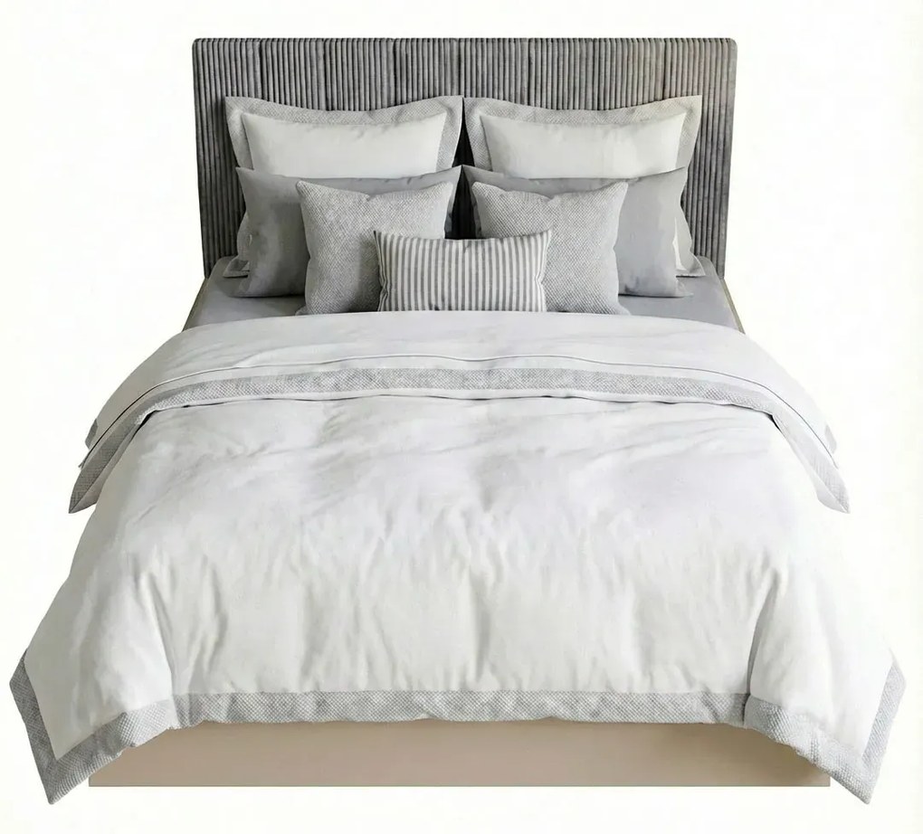 Kaszmirowe łóżko z zagłówkiem i materacem 120x200 E8-N71