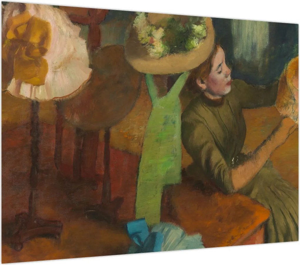 Obraz na szkle - Edgar Degas, The Millinery Shop, reprodukcje (70x50 cm)
