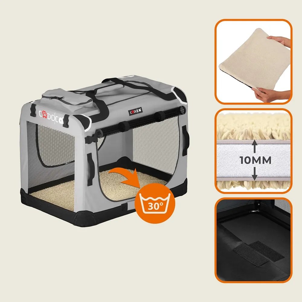 Torba transportowa dla psów i kotów ELI, 70x52x52cm, szara Cadoca