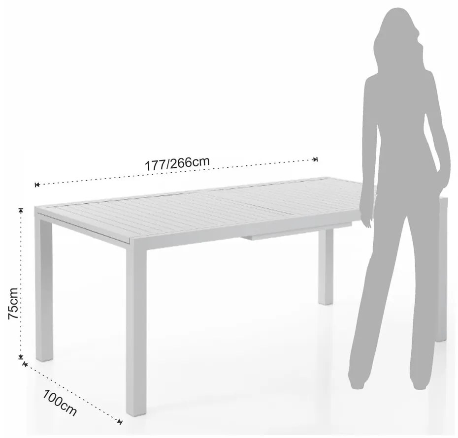 Aluminiowy stół ogrodowy 100x177 cm Nydri – Tomasucci