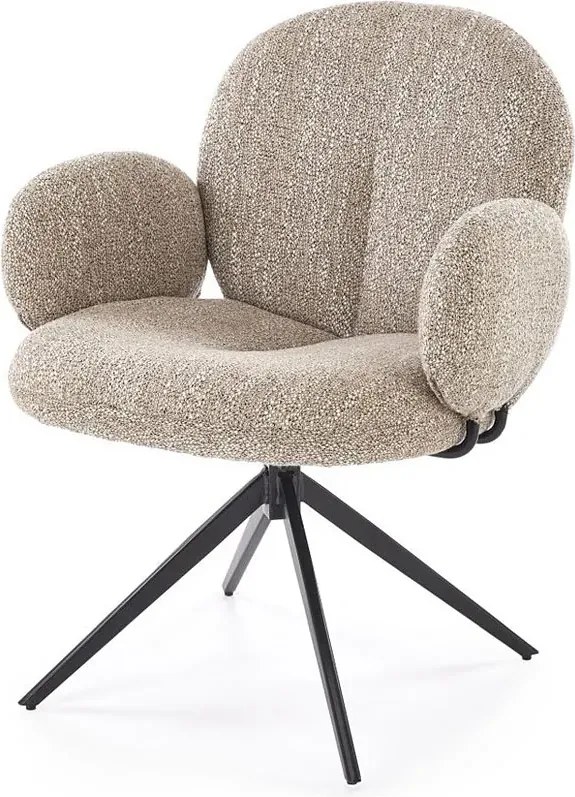Beżowe tapicerowane krzesło obrotowe B7-L44