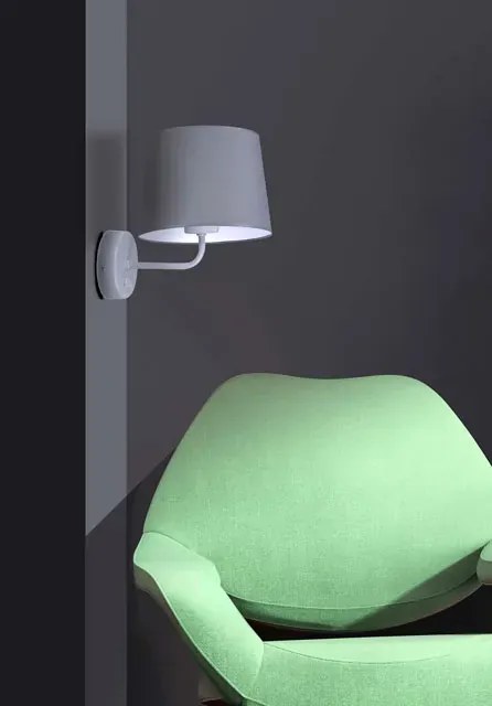 Szary abażurowy kinkiet z włącznikiem - 7X S914 W5-H10