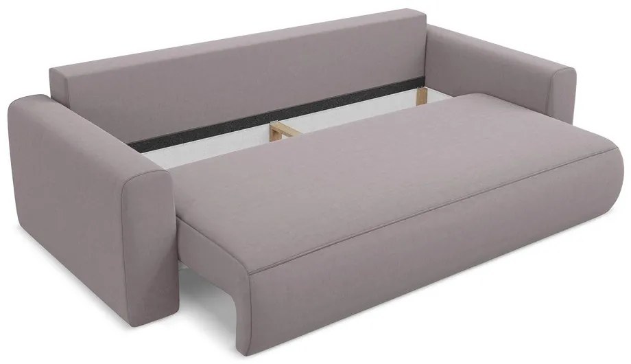 Lawendowa aksamitna rozkładana/ze schowkiem sofa 238 cm Kapua – Makamii