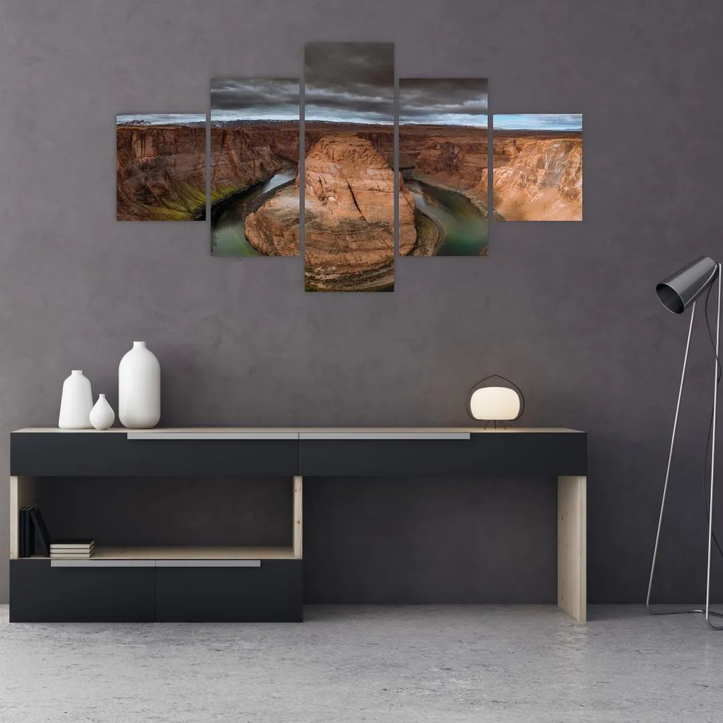Obraz jeziora na klifie (125x70 cm)