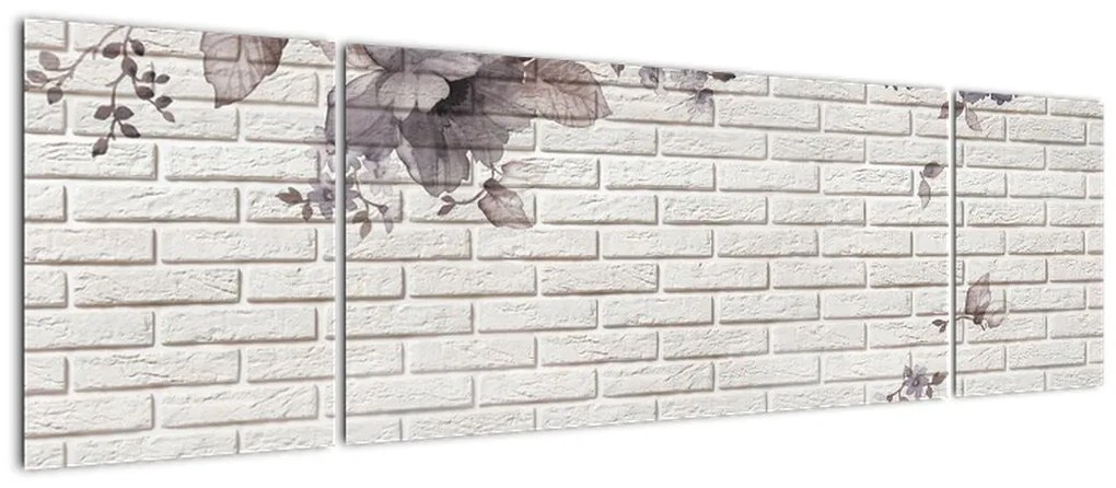 Obraz ściany z bukietem kwiatów (170x50 cm)