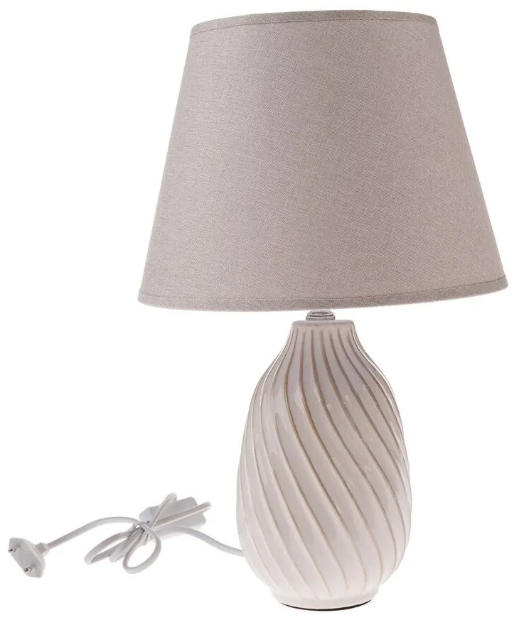 Lampa stołowa ceramiczna Vela, 38 cm, beżowa