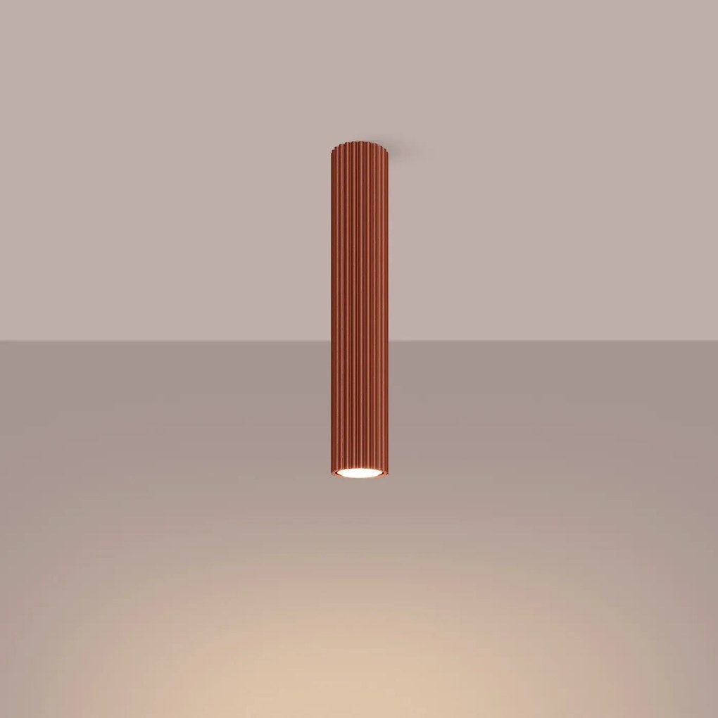 Plafon KARBON 40 ochra czerwona ryflowany SOLLUX  LIGHTING