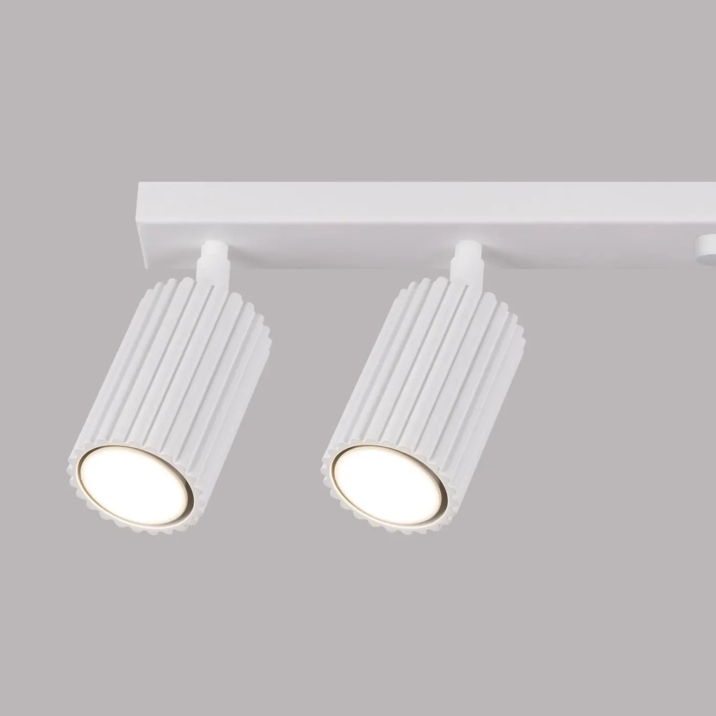 Listwa oświetleniowa 6-punktowa KARBON 6L biała ryflowana SOLLUX LIGHTING