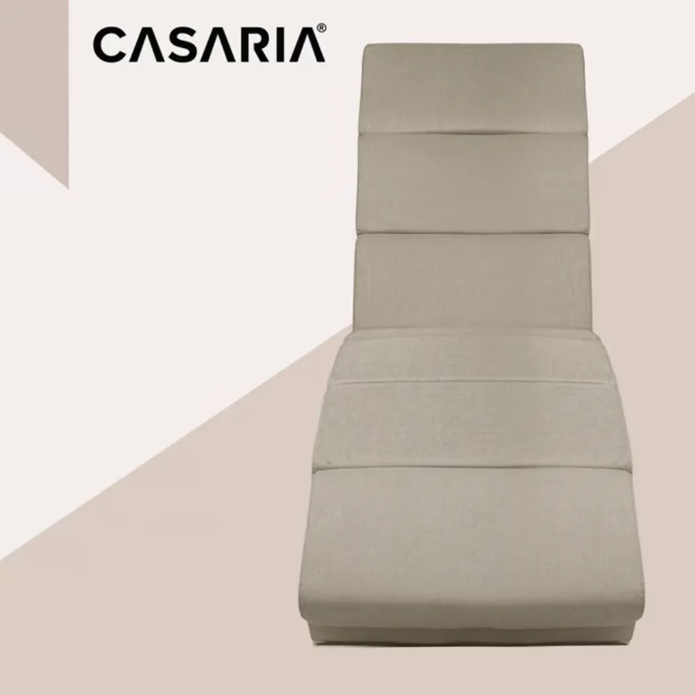 Leżanka LONDON z funkcją masażu i podgrzewania, 186×55×89cm, beżowa Casaria