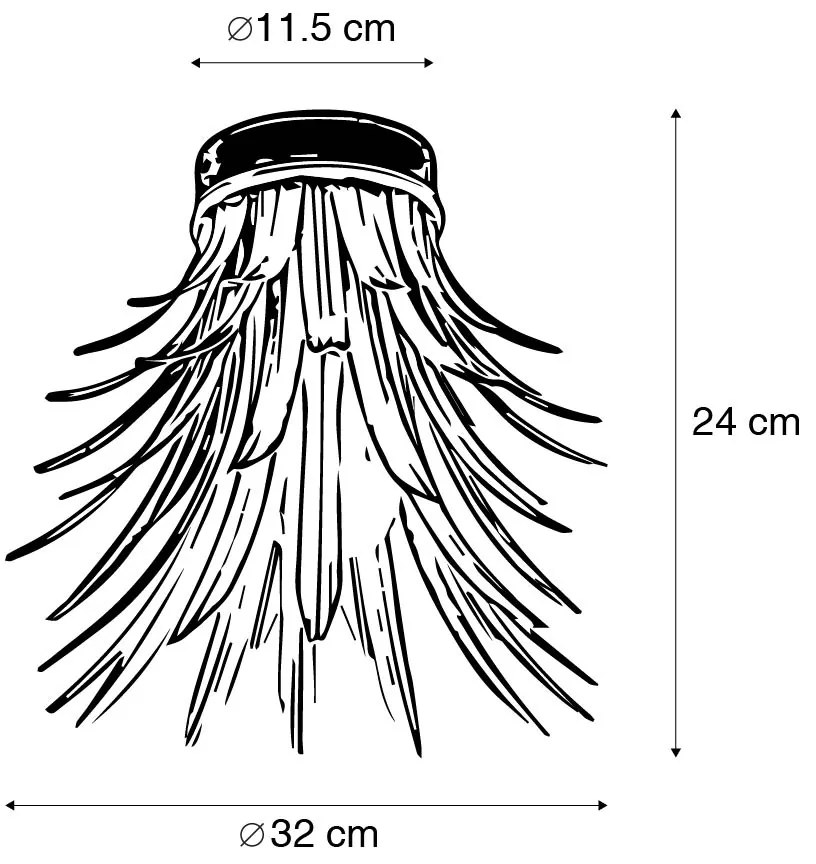 Plafon art deco złoty - Wesley