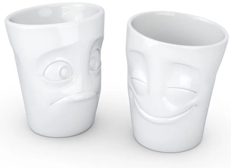 Zestaw 2 białych kubków z porcelany 58products