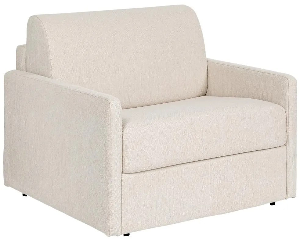 Fotel rozkładany typu express z beżową tapicerką - Materac 14 cm - CALIFE