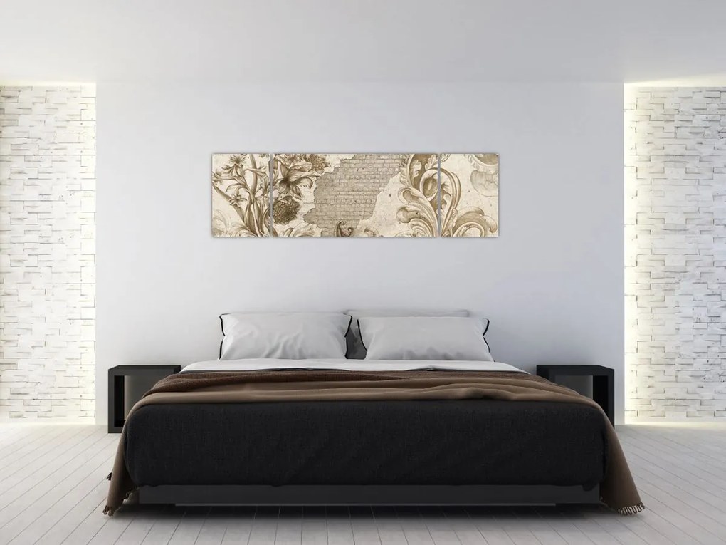 Obraz - Ściania z kwiatami (170x50 cm)