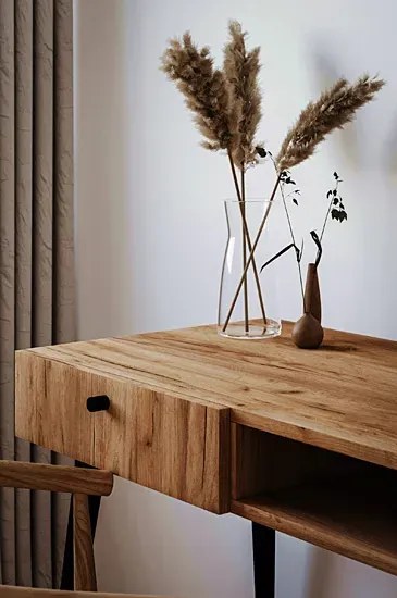 Minimalistyczne skandynawskie biurko 100 cm dąb craft - Esto 5X
