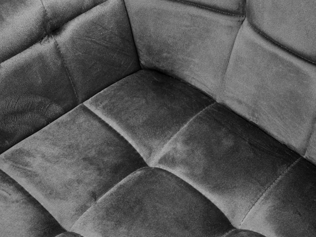 Szare krzesło jadalniane MARLEN VELVET z czarnymi nogami