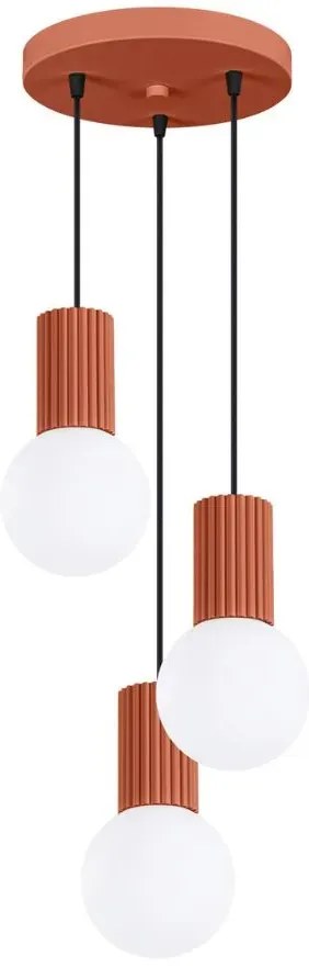 Czerwona ryflowana lampa wisząca S2-L32